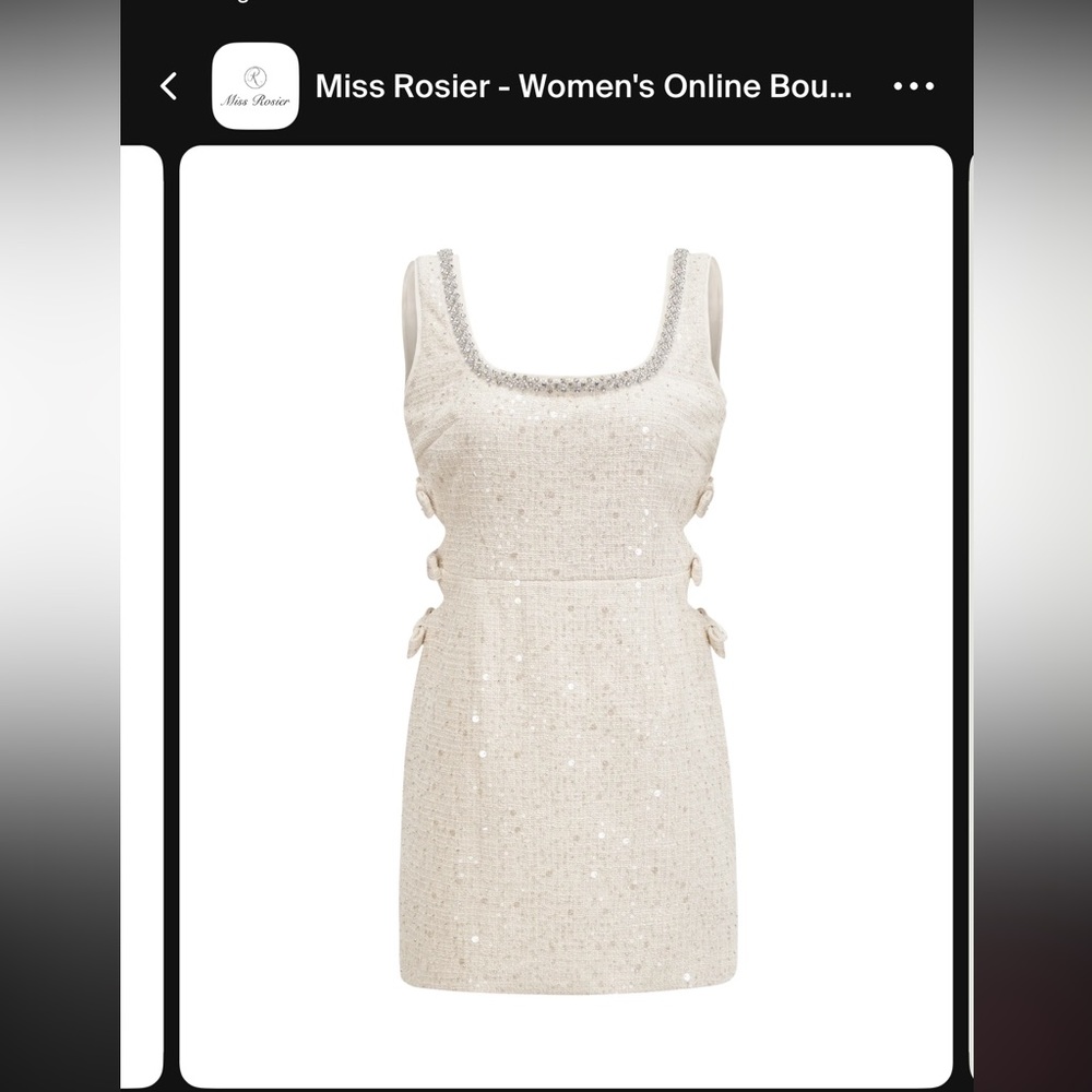 White Sequins Mini Dress